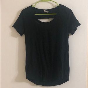 Pink Black Backless Tee